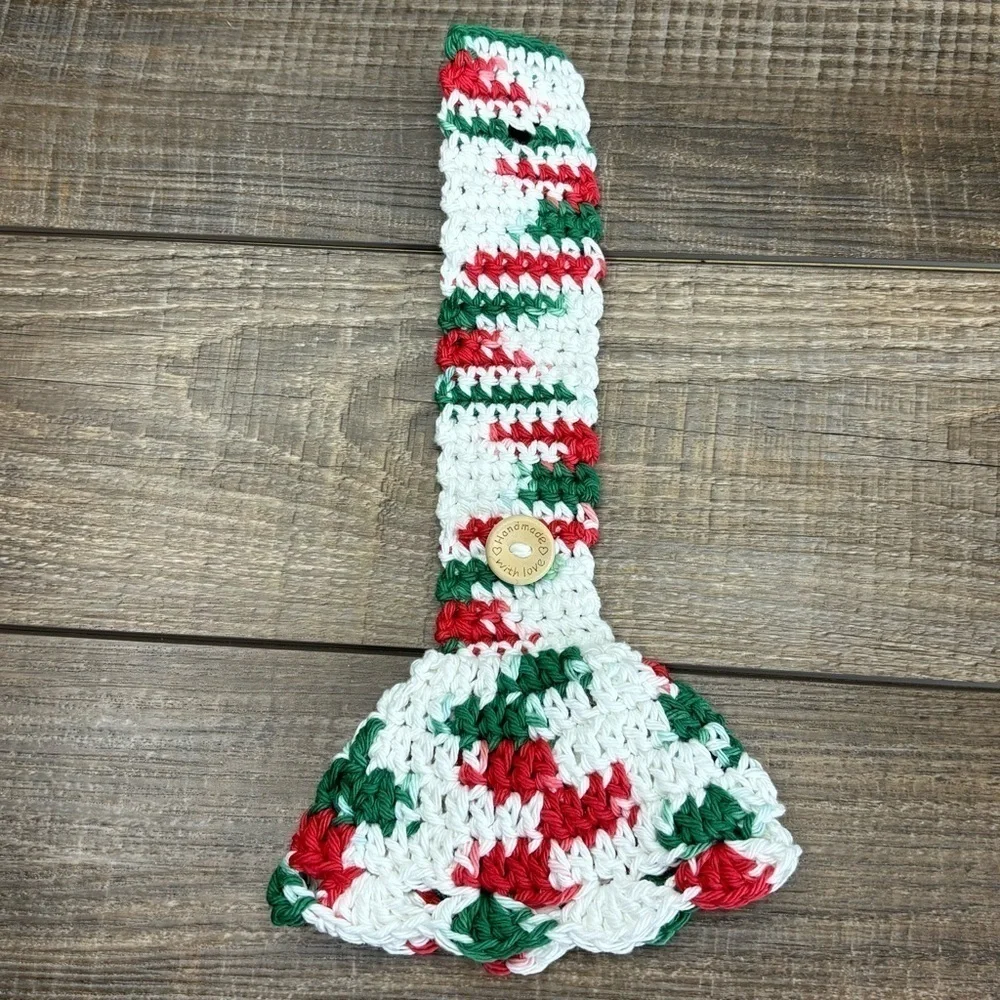 Kitchen‎ Tea Hand Towel Topper Holder Christmas Holiday Cotton Crochet by Seller